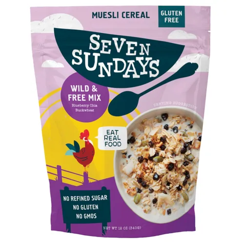 Vista 16 de Seven Sundays Farmers Market - Cereal orgánico Muesli de grosella y almendra, bolsa de 12 onzas, certificado sin gluten, sin OMG, sin azúcar