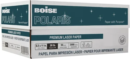Vista 2 de BOISE POLARIS Papel láser de alta calidad, carta de 8.5 x 11 pulgadas, 98 blanco brillante, 28 libras, cartón de 6 resmas (3,000 hojas)