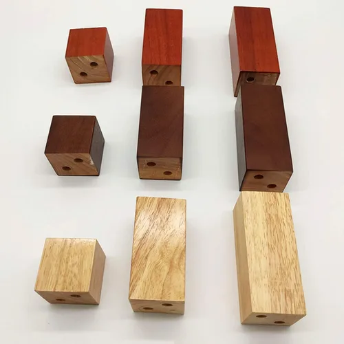 Vista 6 de Muebles de madera maciza de roble con patas elevadas, mesa de sofá y patas de silla, patas de gabinete, patas de bloque de madera, 3