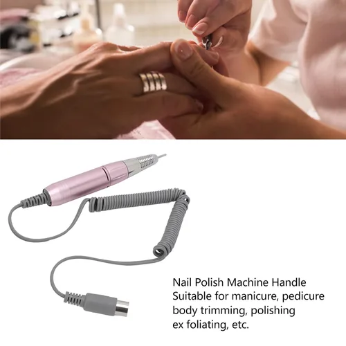 Vista 3 de Taladro de uñas de manicura, mango de máquina de taladro de uñas, mango de máquina de taladro de uñas, color rosa, ajustable, 0-3000 rpm, mango