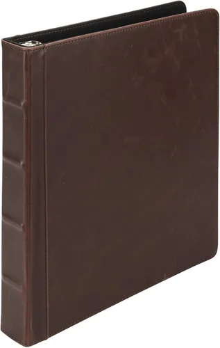 Vista 10 de Samsill Carpeta de cuero vintage con 3 anillos redondos de 0.5 pulgadas (100 hojas), documentos de 8.5 x 11 pulgadas, organizador profesional, Negro