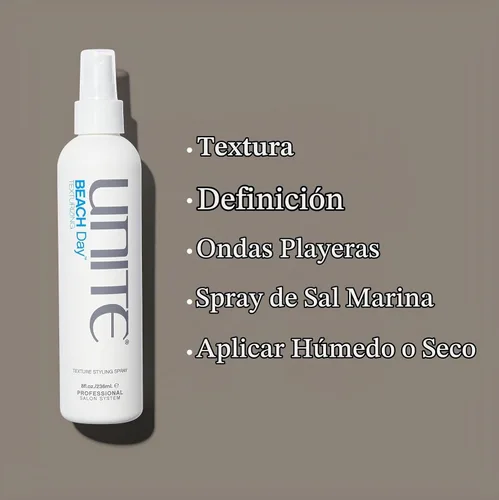 Vista 2 de UNITE Hair BEACH Day - Spray de sal marina texturizante, 8 onzas líquidas (paquete de 1)