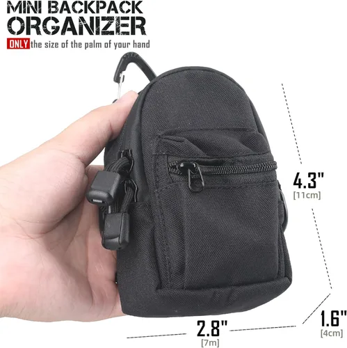 Vista 2 de WYNEX Bolsa Táctica Compacta EDC, Organizador de Bolsas con Bolsillo de Cremallera Utilitario, Bolsas Pequeñas, Accesorios, Mini Monedero, Llavero