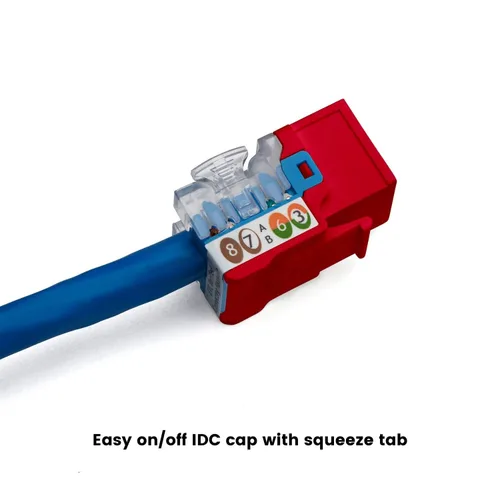 Vista 54 de TRUE CABLE Conector Keystone Cat5e, sin blindaje (UTP), perforado de 90 grados, PoE++ (4PPoE) 100W, certificación UL, verificado ETL, certificado