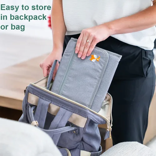 Vista 6 de Lil Fox Cambiador de pañales portátil - Cambiador de pañales de una mano para bolso de pañales o mesa de cambio. Regalos unisex para baby shower
