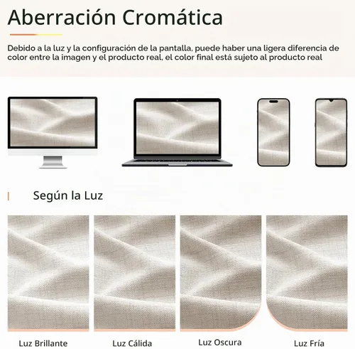 Vista 6 de Cortinas plisadas de lino totalmente opacas beige de 72 pulgadas de largo