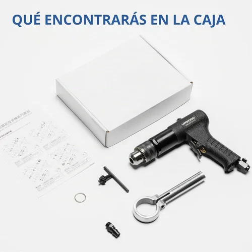 Vista 3 de Taladro de aire reversible de 1/2 pulgada, mango de agarre de pistola resistente de 700 RPM (1/2 taladro reversible)