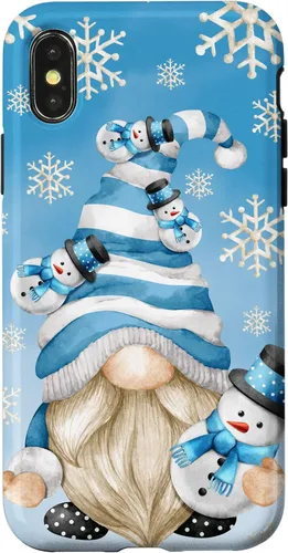Vista 5 de Cute Winter Gnome Dad with Snowflake Decor and Snowman Case for iPhone 17