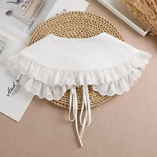 Vista 4 de Elegtiskas Cuello falso para mujer con cuello redondo y encaje mini