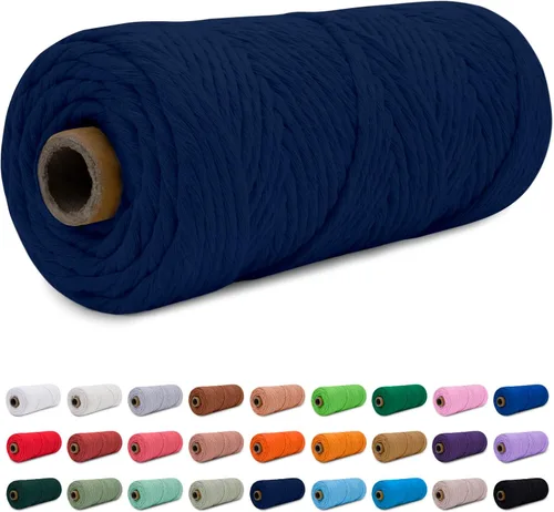 Vista 33 de CAMAL Cordón de macramé de 0.157 in x 109 yardas (328.1 ft), cuerda de algodón de color para tejer, manualidades, colgar en la pared, proyectos