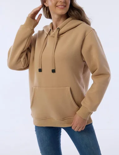 Vista 4 de Sudadera con capucha de invierno para mujer con forro polar cálido