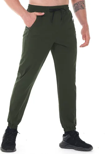 Vista 2 de MELOO Pantalones deportivos para hombre con bolsillos, transpirables, de secado rápido, impermeables, para campamento, pesca, correr, senderismo
