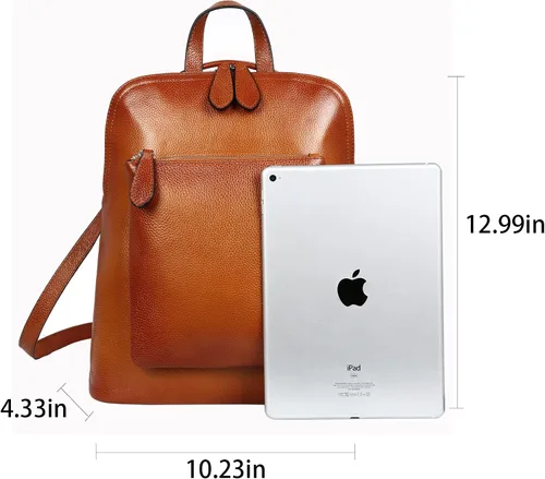 Vista 4 de Heshe Mochila de piel vintage casual para mujer para damas y niñas