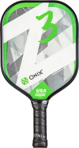 Vista 19 de Onix Graphite Z5 - Paleta de pickleball de fibra de carbono con forma de cuerpo ancho, núcleo de panal y cara de grafito ONIX Paleta de pickleball