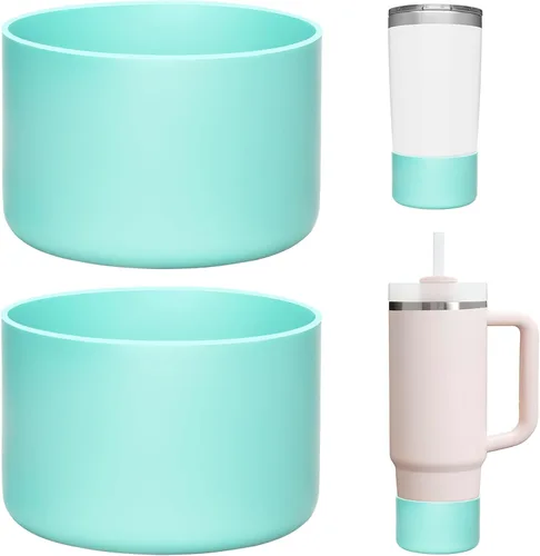 Vista 24 de 2 Pcs Silicone Boot Protector for YETI Rambler 20/30oz, 10oz Tumbler Silicone Sleeve for Stanley Quencher 14/20/30oz , Anti-Slip, Anti-Scratches