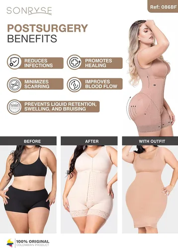 Vista 6 de Sonryse Faja Colombianas Post Surgery Compression Garment Reductoras y Moldeadoras for Women