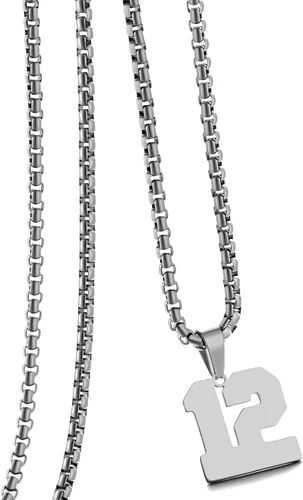 Vista 67 de Collar de Número Dorado para Hombre, Cadena de Acero Inoxidable con Colgante de Número para Atletas, Joyería Deportiva Personalizada para Niños