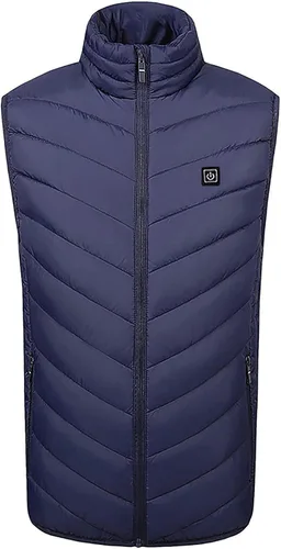 Vista 3 de tuduoms Chaleco térmico para mujeres y hombres, chaqueta de plumón eléctrica cálida de invierno recargable por USB, sin batería, Negro
