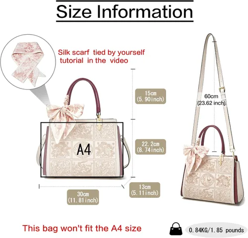 Vista 2 de Bolso de cuero bordado vintage y billetera RFID para tarjetas de crédito para mujer
