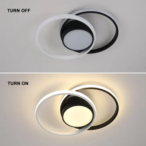 Vista 6 de AUA Lámpara de techo moderna, lámpara LED de montaje empotrado de 39 W, 15.7 pulgadas, 3000 K, redonda cerca de techo, para dormitorio, pasillo