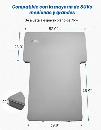 Vista 6 de JOYTUTUS Colchón de espuma y aire para campamento SUV – Cama de automóvil autoinflable de 4 pulgadas de grosor, resistente al desgaste, almohadilla