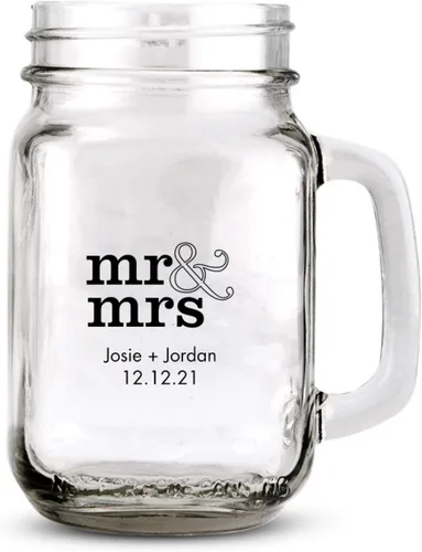 Vista 5 de WEDDINGSTAR Tarro de masón en miniatura personalizado de 4 onzas, impresión a todo color personalizable – 1 paquete (muestra)
