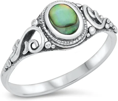 Vista 6 de Anillo de plata esterlina, elija su color Turquesa simulada
