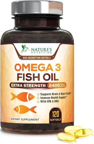 Vista 12 de Suplementos de aceite de pescado Omega 3 – 2400 mg de aceite de pescado por porción – Omega-3 de triple fuerza con ácidos grasos EPA y DHA – Apoyo