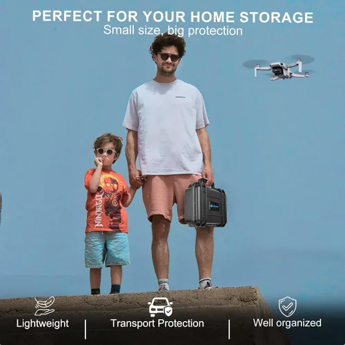 Vista 7 de Lekufee - Carcasa rígida compacta y portátil, resistente al agua, compatible con accesorios para Dron DJI Mini 2 y Mavic Mini 2.