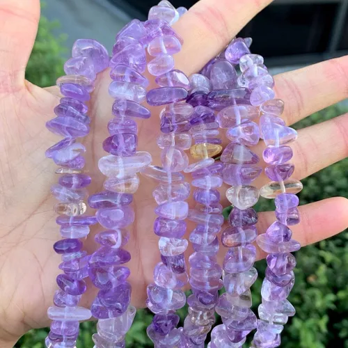 Vista 12 de Adabele 15 pulgadas Natural Ametrine Amarillo Púrpura Cristal Irregular Piedra Preciosa Plana Chip Cuentas 0.276-0.472 in Ametrino