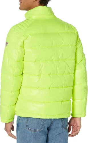 Vista 3 de GUESS Men's Mid-Weight Puffer Jacket with Removable Hood
