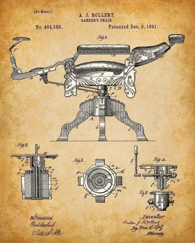 Vista 2 de Impresiones artísticas originales de barbería - Juego de cuatro fotos (8 x 10) sin marco, hace una gran decoración de barbería y regalo por menos