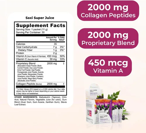 Vista 3 de Youngevity SaXi Super Juice Plus - Mezcla de bebida con colágeno y grosella