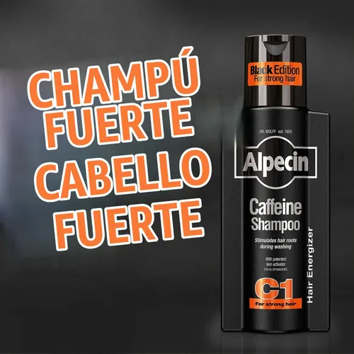 Vista 6 de Alpecin Champú C1 Cafeína Edición Negra, 2 x 8.5 fl oz – Para el crecimiento natural del cabello