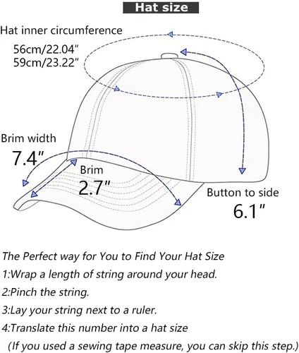 Vista 6 de LANGZHEN Unisex Baseball Cap 100% Cotton Fits Men Women Washed Denim Adjustable Dad Hat