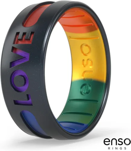 Vista 2 de Enso Rings Pride Collection - Anillo de silicona LGBTQ+ - Diseño grabado - cómodo, transpirable y seguro