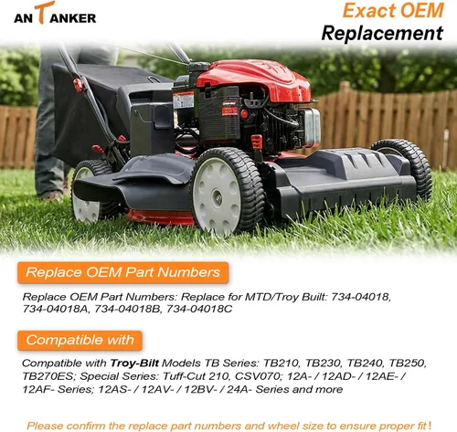Vista 3 de Ruedas frontales Antanker reemplaza para MTD 734-04018C 734-04018 734-04018A 734-04018B para Troy Bilt Tuff-Cut 210 TB210 TB230 TB240 cortadora