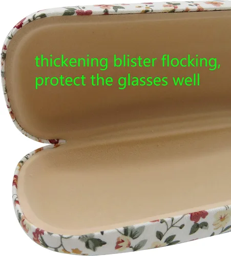 Vista 4 de DODOGA Spectacle Case Portable Hard Shell Eyeglasses Case Fabric Covered Clam Shell Style Eyeglass Case Spectacles Box