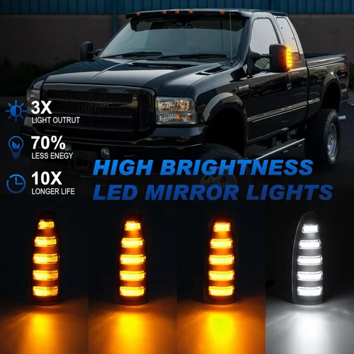 Vista 2 de Luces LED de espejo lateral para Ford F250 F350 F450 F550 Super Duty 2003-2007