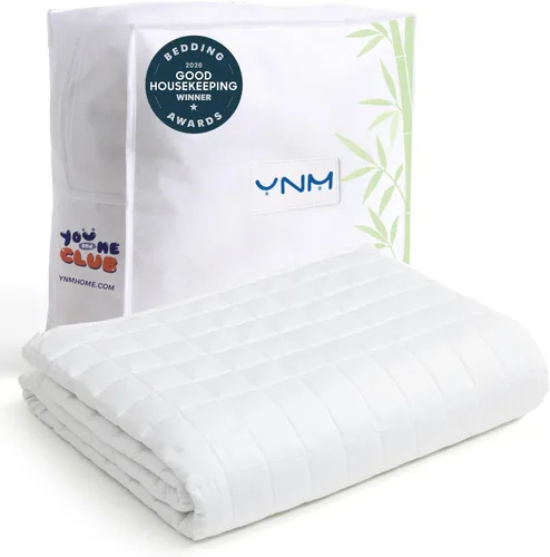 Vista 17 de YnM Manta con peso refrescante para adultos, manta pesada de 10 libras para una persona de 90 libras, perfecta para personas que duermen con calor