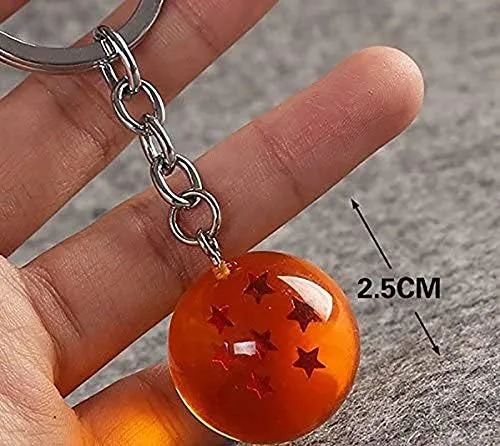 Vista 2 de Thedmhom 1 llavero de bola transparente de anime 2018 con forma de bola de dragón llavero de bola de 7 estrellas novedoso colgante de regalo pequeño