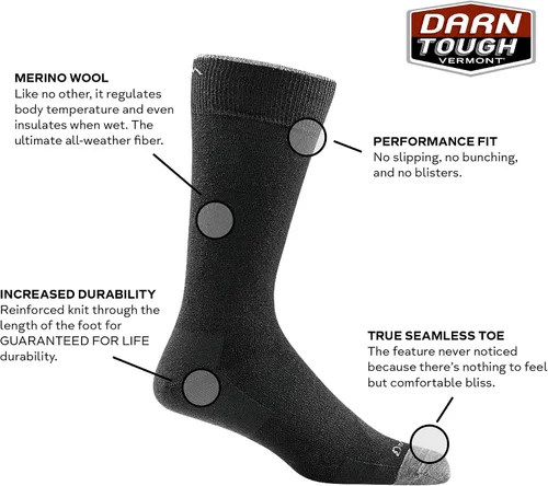 Vista 3 de Darn Tough Solid Crew - Calcetines ligeros para hombre