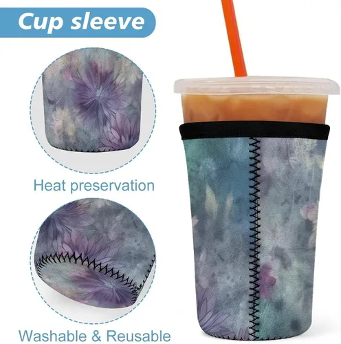 Vista 3 de And Green Reusable Insulated Neoprene Iced Coffee Cup Sleeves 3 Sizes Diving Material Cup Durable Beverage Covers for Cold Coffee Tea Drinks