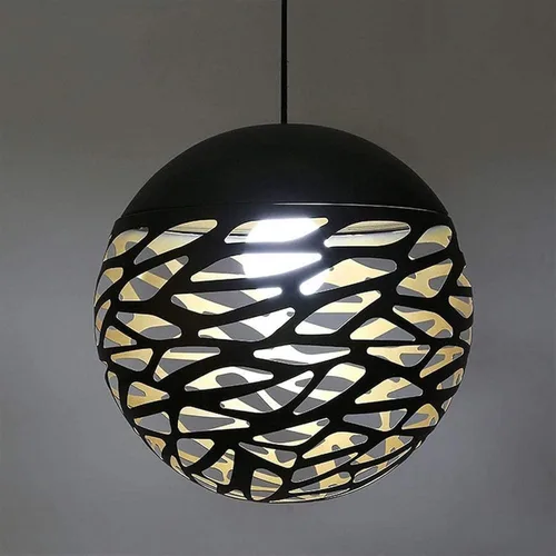 Vista 5 de Adjustable Height Chandelier Light Fixture - Elegant Black Iron & Glass Design for Living Room, Kitchen Island, Cafe, and Bar(20cm)