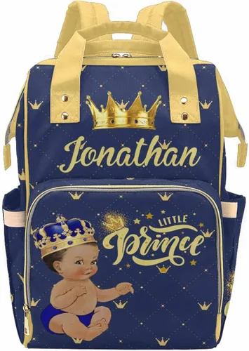 Vista 25 de Bolsa de pañales personalizada con purpurina brillante, color rosa, oro rosa, rubor, con nombre, bolsas de pañales de viaje, mochila casual