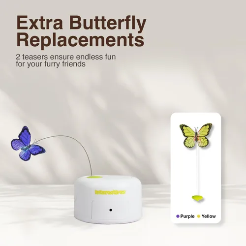 Vista 8 de ALL FOR PAWS 6-Pack Butterfly Refills for Interactive Cat Toy, Replacement Butterflies for Automatic Cat Spinner Toy, Durable Self-Play Butterfly
