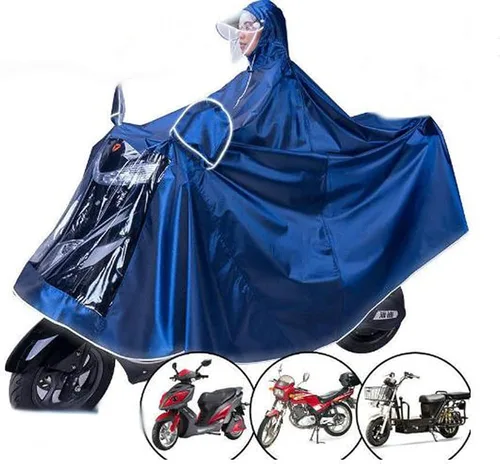 Vista 5 de Superbig Scooter Impermeable Capa Alargar Impermeable Poncho Grande Capa de Lluvia-Cian, Cian
