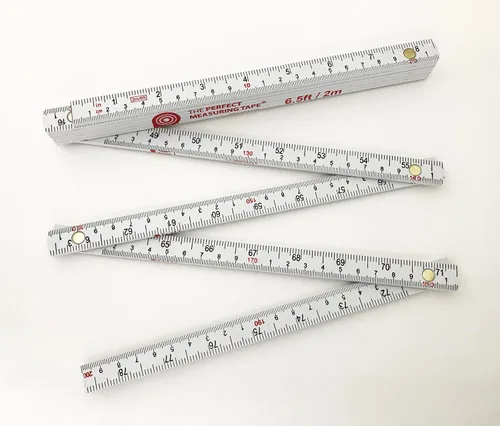 Vista 9 de Regla plegable de carpintero de Perfect Measuring Tape Co. FR-72, construcción ligera de compuesto (regla plegable de yarda) con fracciones