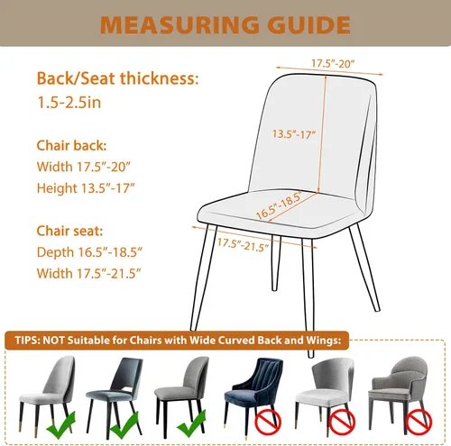 Vista 2 de Gollense Fundas de silla con respaldo curvado para comedor, fundas modernas de mediados de siglo, protector de asiento de silla semicírculo