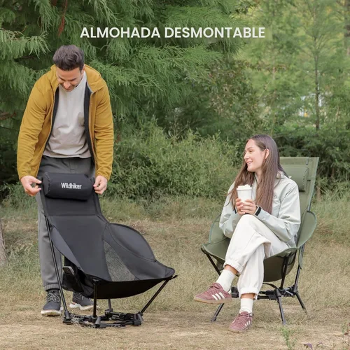 Vista 6 de Wildhiker HuggleMode - Silla plegable de camping con respaldo alto, 2